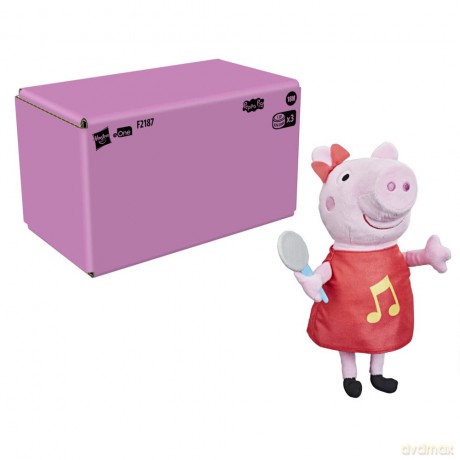 Peppa Pig Oink-Along Songs Peppa Singing Plush Doll with Sparkly Red Dress and Bow, Sings 3 Songs, Ages 3 and up