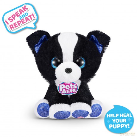 Pets Alive Pet Shop Surprise Series 3 Puppy Rescue Border Collie, Surprise Puppy Plush, Ultra Soft Plushies, Surprises Inside, Interactive Toy Pets with Electronic Speak and Repeat (Border Collie)
