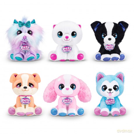 Pets Alive Pet Shop Surprise Series 3 Puppy Rescue Border Collie, Surprise Puppy Plush, Ultra Soft Plushies, Surprises Inside, Interactive Toy Pets with Electronic Speak and Repeat (Border Collie)
