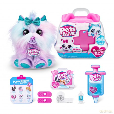 Pets Alive Pet Shop Surprise Series 3 Puppy Rescue Yorkshire, Surprise Puppy Plush, Ultra Soft Plushies, Surprises Inside, Interactive Toy Pets with Electronic Speak and Repeat (Yorkshire)