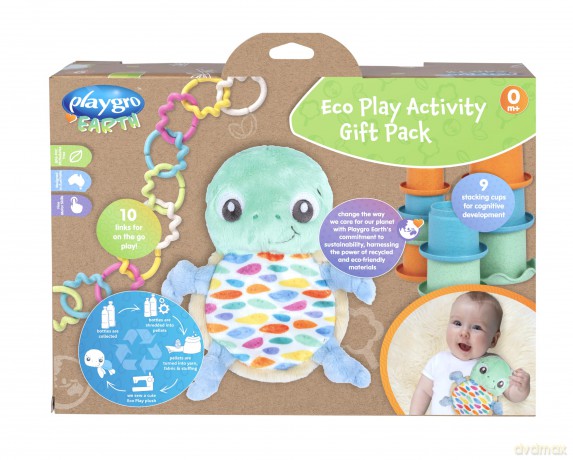 Playgro Plush Cuddly Toy Soft Toy Gift Set ECO Turtle Made from Recycled Water Bottles