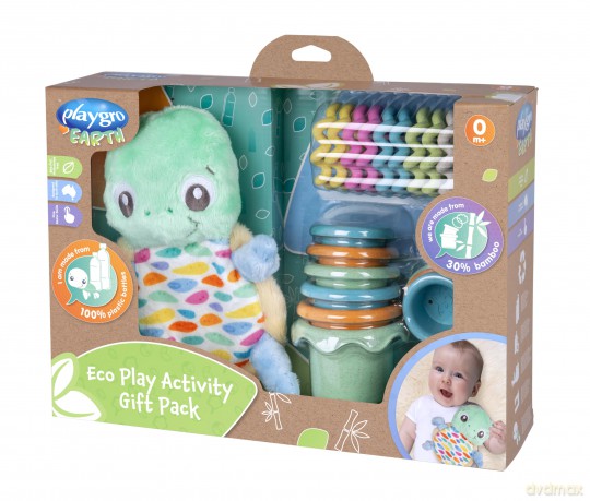 Playgro Plush Cuddly Toy Soft Toy Gift Set ECO Turtle Made from Recycled Water Bottles