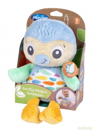 Playgro Plush Cuddly Toy Stuffed Animal ECO Penguin Made from Recycled Water Bottles Extra Soft