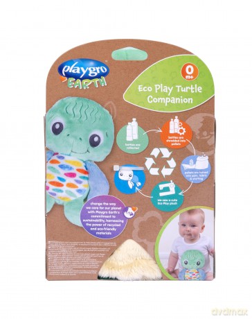 Playgro Plush Cuddly Toy Stuffed Animal ECO Turtle Made from Recycled Water Bottles Extra Soft