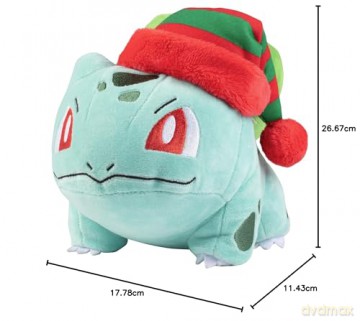 Pokémon Bulbasaur Plush with Striped Hat - 8-Inch Bulbasaur Plush with Unique Accessory