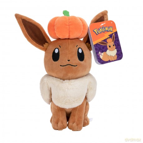 Pokémon Eevee Plush with Pumpkin - 8-Inch Eevee Plush with Unique Accessory