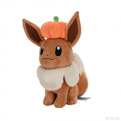 Pokémon Eevee Plush with Pumpkin - 8-Inch Eevee Plush with Unique Accessory