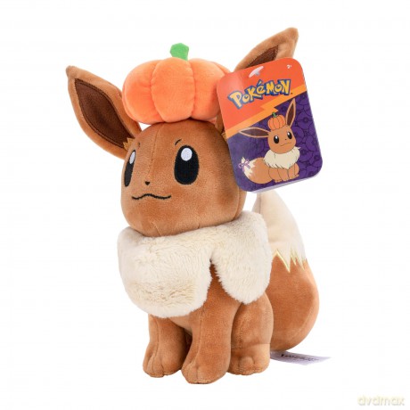 Pokémon Eevee Plush with Pumpkin - 8-Inch Eevee Plush with Unique Accessory
