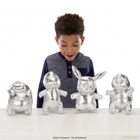 Pokémon PKW0238 674 EA Pokemon 25th Celebration 8" Silver Charmander Plus, Sliver