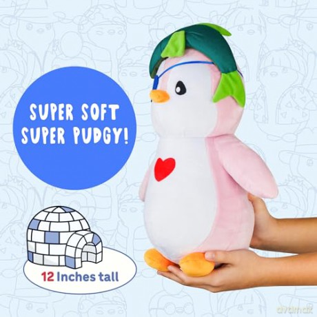 Pudgy Penguins Fish Outfit Huggable Plush Toy From Pudgy World| 30cm Fish Penguin Soft Toy | Super Soft And Cuddly Pudgy Penguins Toys Bring The Pudgy World To Life | Soft Toys For Fans Of Cute Things