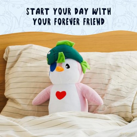 Pudgy Penguins Fish Outfit Huggable Plush Toy From Pudgy World| 30cm Fish Penguin Soft Toy | Super Soft And Cuddly Pudgy Penguins Toys Bring The Pudgy World To Life | Soft Toys For Fans Of Cute Things