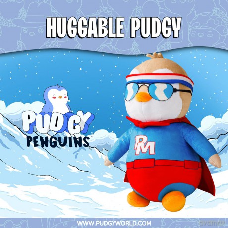 Pudgy Penguins Hero Outfit Huggable Plush Toy From Pudgy World| 30cm Hero Penguin Soft Toy | Super Soft And Cuddly Pudgy Penguins Toys Bring The Pudgy World To Life | Soft Toys For Fans Of Cute Things