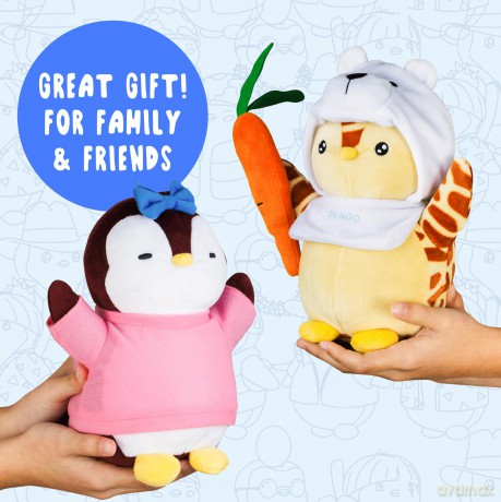 Pudgy Penguins Plush Buddy with Blue Bow Toy From Pudgy World| 20cm Plush Buddy with Blue Bow Soft Toy | Super Soft And Cuddly Pudgy Penguins Toys | Soft Toys For Fans Of Cute Things