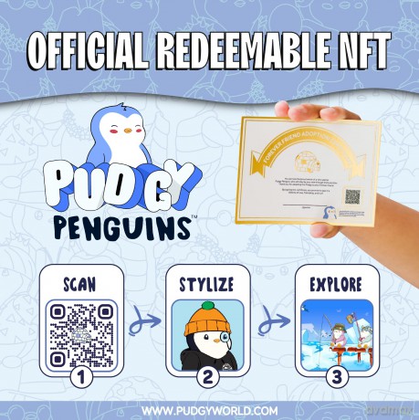 Pudgy Penguins Plush Buddy with Blue Bow Toy From Pudgy World| 20cm Plush Buddy with Blue Bow Soft Toy | Super Soft And Cuddly Pudgy Penguins Toys | Soft Toys For Fans Of Cute Things