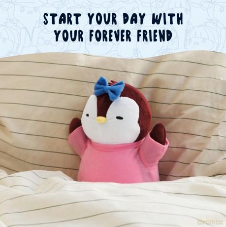 Pudgy Penguins Plush Buddy with Blue Bow Toy From Pudgy World| 20cm Plush Buddy with Blue Bow Soft Toy | Super Soft And Cuddly Pudgy Penguins Toys | Soft Toys For Fans Of Cute Things