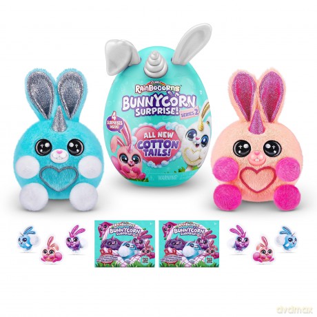 Rainbocorns Bunnycorn Surprise Series 2, 2 Pack, 4 Surprises Inside, Collectible Plush Pets, (2 Pack)