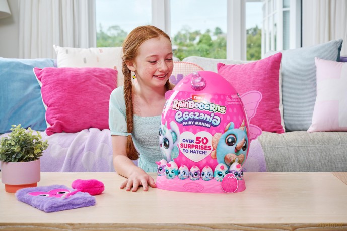 Rainbocorns Eggzania Fairy Mania Koala (Charmalina) by ZURU, Plush Toy, Collectible Plush, Surprise Eggs, Wearable Accessories, Toys for Girls (Koala)