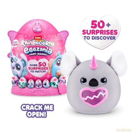 Rainbocorns Eggzania Fairy Mania Koala (Charmalina) by ZURU, Plush Toy, Collectible Plush, Surprise Eggs, Wearable Accessories, Toys for Girls (Koala)