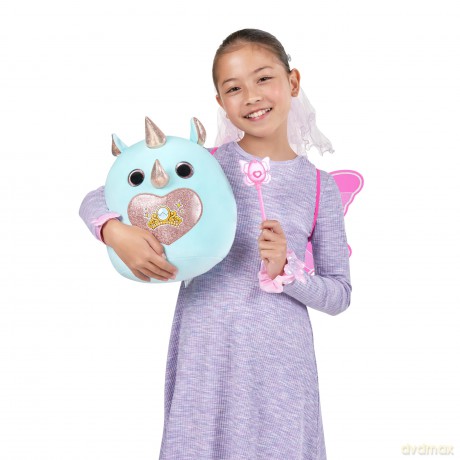 Rainbocorns Eggzania Fairy Mania Rhino (Flossiana) by ZURU, Plush Toy, Collectible Plush, Surprise Eggs, Wearable Accessories, Toys for Girls (Rhino)