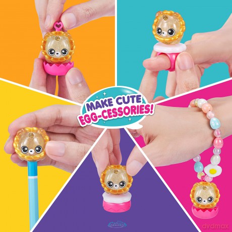 Rainbocorns Eggzania Surprise Mania Daffy the Flamingo - Collectible Plush - Over 20 Surprises Inside, 28 cm, Cuddle Plush Stuffed Animal, Rings, Bracelets, Stickers, Wearable Accessories (Flamingo)