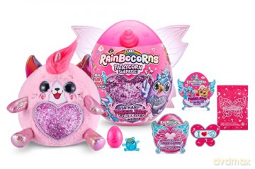 Rainbocorns Fairycorn Surprise Series 4 Kitty - Collectible Plush - Magical Fairy Surprises, 28 cm, Cuddle Plush Stuffed Animal, Wearable Fairy Wings, Stickers, Slime (Kitty)