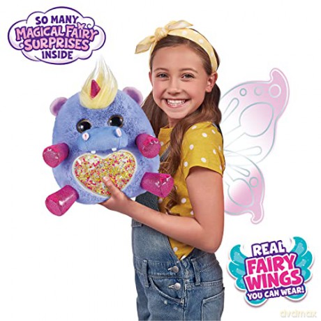 Rainbocorns Fairycorn Surprise Series 4 Kitty - Collectible Plush - Magical Fairy Surprises, 28 cm, Cuddle Plush Stuffed Animal, Wearable Fairy Wings, Stickers, Slime (Kitty)