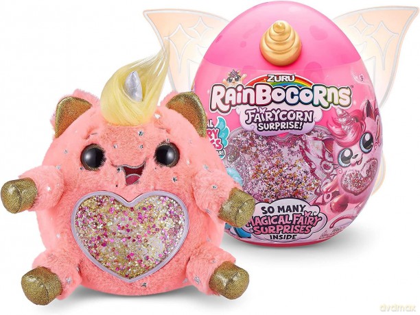 Rainbocorns Fairycorn Surprise Series 4 Unicorn - Collectible Plush - Magical Fairy Surprises, 28 cm, Cuddle Plush Stuffed Animal, Wearable Fairy Wings, Stickers, Slime (Unicorn)