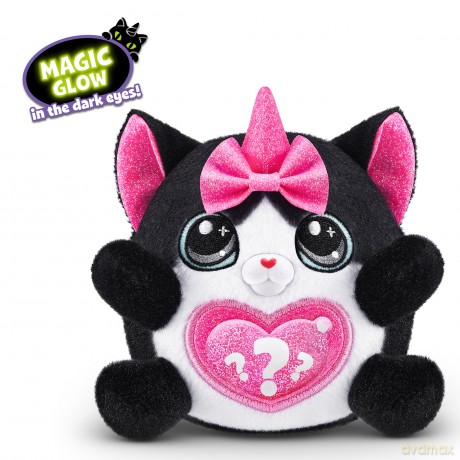 Rainbocorns Kittycorn Surprise Series 2, Lucky the Black Cat - Collectible Plush - 10 Surprises to Unbox, Peel and Reveal Heart, stickers, Ages 3+ (Black Cat)