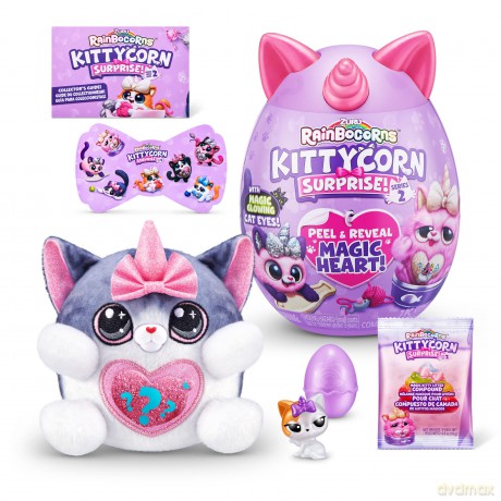 Rainbocorns Kittycorn Surprise Series 2, Starla the American Short Hair Cat - Collectible Plush - 10 Surprises to Unbox, Peel and Reveal Heart, stickers, Ages 3+ (American Short Hair)
