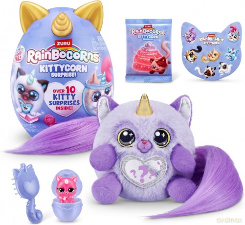 Rainbocorns Kittycorn Surprise Series 3 Ragamuffin (Fluffles) by ZURU, Plush Toy, Collectible Plush Stuffed Animal, Surprise Eggs for Girls (Ragamuffin)