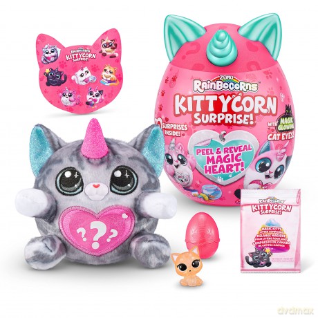 Rainbocorns Kittycorn Surprise, Nori the American Shorthair - Collectible Plush - 10 Surprises to Unbox, Peel and Reveal Heart, stickers, slime, Ages 3+ (American Shorthair)