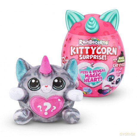 Rainbocorns Kittycorn Surprise, Nori the American Shorthair - Collectible Plush - 10 Surprises to Unbox, Peel and Reveal Heart, stickers, slime, Ages 3+ (American Shorthair)