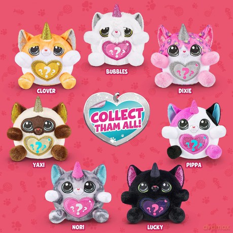 Rainbocorns Kittycorn Surprise, Yaxi the Siamese Cat - Collectible Plush - 10 Surprises to Unbox, Peel and Reveal Heart, stickers, slime, Ages 3+ (Siamese Cat)
