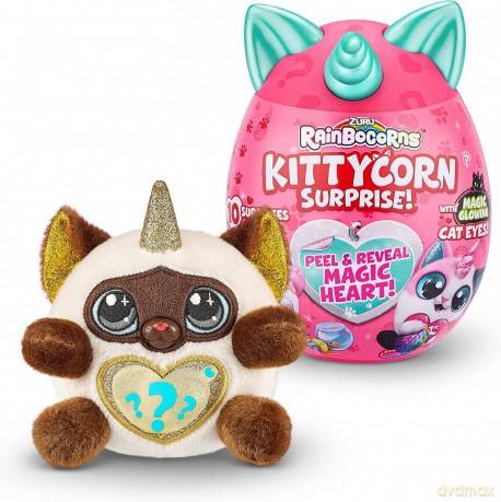 Rainbocorns Kittycorn Surprise, Yaxi the Siamese Cat - Collectible Plush - 10 Surprises to Unbox, Peel and Reveal Heart, stickers, slime, Ages 3+ (Siamese Cat)
