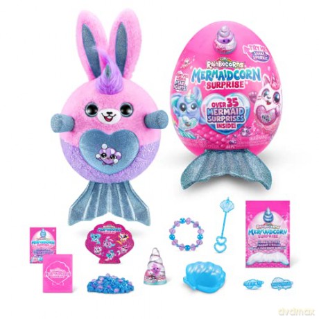 Rainbocorns Mermaidcorn Series 7 Coral the Bunny - Collectible Plush - Mermaid Surprises, Cuddle Plush Stuffed Animal (Bunny)