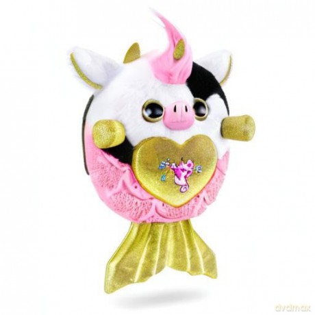 Rainbocorns Mermaidcorn Series 7 Sea-Sea the Cow - Collectible Plush - Mermaid Surprises, Cuddle Plush Stuffed Animal, Stickers (Cow)
