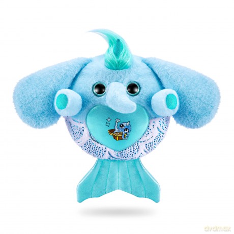 Rainbocorns Mermaidcorn Series 7 Shelly the Elephant - Collectible Plush - Mermaid Surprises, Cuddle Plush Stuffed Animal, Stickers (Elephant)