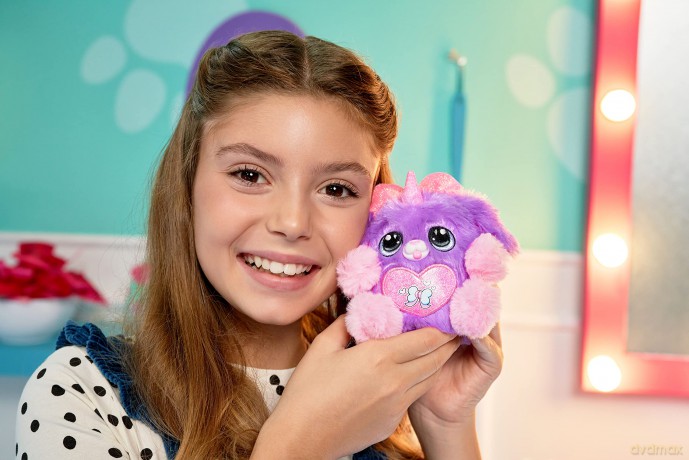 Rainbocorns Puppycorn Bow Surprise, Puppycorn Series 3, Rocket the Pink Karmo - Collectible Plush - 5 Layers of Surprises, Peel and Reveal Heart, Stickers, Slime, Ages 3+ (Pink Karmo)