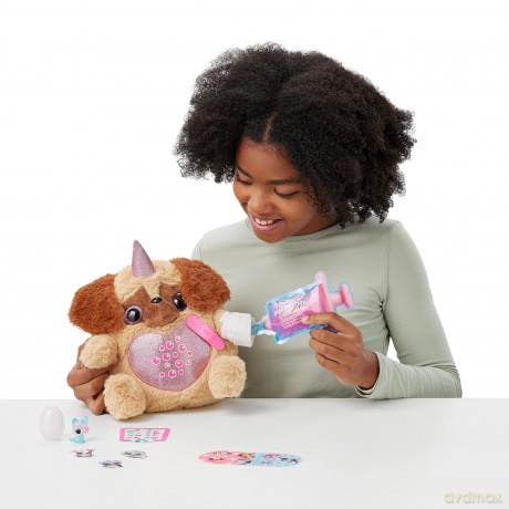 Rainbocorns Puppycorn Rescue Surprise, Posh the Poodle - Collectible Plush - Over 12 Surprises, Peel and Reveal Heart, Stickers, Syringe Slime, Ages 3+ (Poodle)