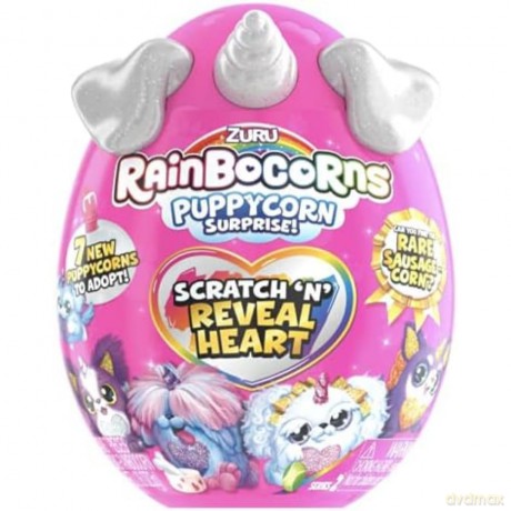 Rainbocorns Sparkle Heart Surprise, Puppycorn Series 2, Puppycorn Surprise, Wrecker the Schnauzer - Collectible Plush - 7 Layers of Surprises, Peel and Reveal Heart, Ages 3+ (Schnauzer)