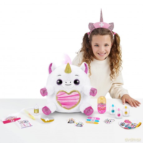 Rainbocorns Unicorn Rescue Surprise, Disco - Collectible Plush - Giant Egg, Over 25 Surprises Inside, 35 cm, Cuddle Plush Stuffed Animal, Rings, Stickers, Wearable Accessories (Disco Unicorn)