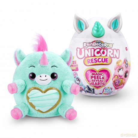 Rainbocorns Unicorn Rescue Surprise, Disco - Collectible Plush - Giant Egg, Over 25 Surprises Inside, 35 cm, Cuddle Plush Stuffed Animal, Rings, Stickers, Wearable Accessories (Disco Unicorn)