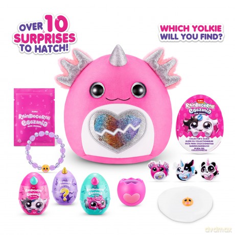 Rainbocorns ZURU Eggzania Mini Mania, Axolotl, by ZURU Plush Surprise Unboxing with Animal Soft Toy, Idea for Girls with Imaginary Play (Axolotl)