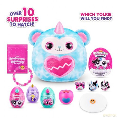 Rainbocorns ZURU Eggzania Mini Mania, Monkey, by ZURU Plush Surprise Unboxing with Animal Soft Toy, Idea for Girls with Imaginary Play (Monkey)