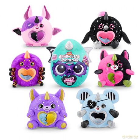 Rainbocorns ZURU Monstercorn Surprise, Spider, by ZURU Surprise Unboxing Soft Toy, Fantasy Monster Gifts for Girls, Imaginary Play with Wearable Accessories (Spider)
