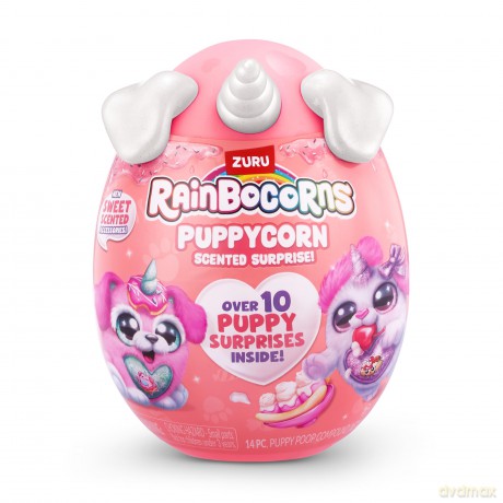 Rainbocorns ZURU Puppycorn Scent Surprise, Brown Dalmatian, by ZURU Surprise Unboxing Soft Toy, Scented Puppy Plush for Girls (Brown Dalmatian)