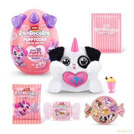 Rainbocorns ZURU Puppycorn Scent Surprise, Dalmatian, by ZURU Surprise Unboxing Soft Toy, Scented Puppy Plush for Girls (Dalmatian)