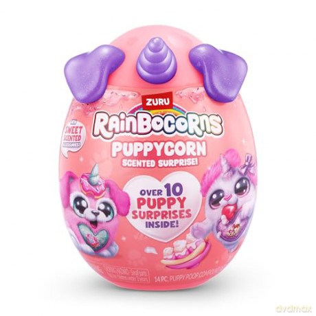 Rainbocorns ZURU Puppycorn Scent Surprise, Dalmatian, by ZURU Surprise Unboxing Soft Toy, Scented Puppy Plush for Girls (Dalmatian)
