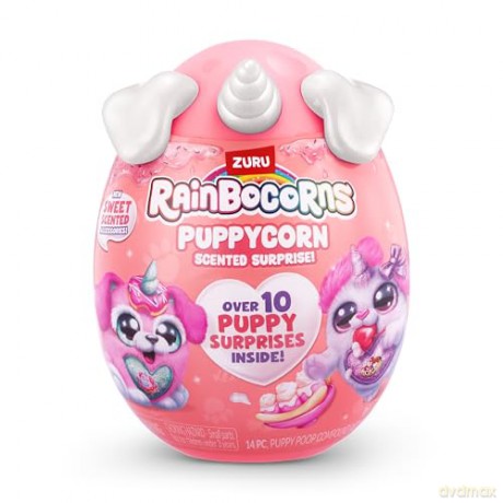 Rainbocorns ZURU Puppycorn Scent Surprise, Hound Dog, by ZURU Surprise Unboxing Soft Toy, Scented Puppy Plush for Girls (Hound Dog)