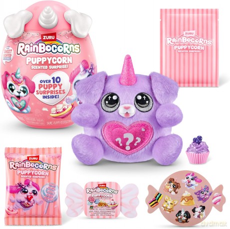 Rainbocorns ZURU Puppycorn Scent Surprise, Hound Dog, by ZURU Surprise Unboxing Soft Toy, Scented Puppy Plush for Girls (Hound Dog)